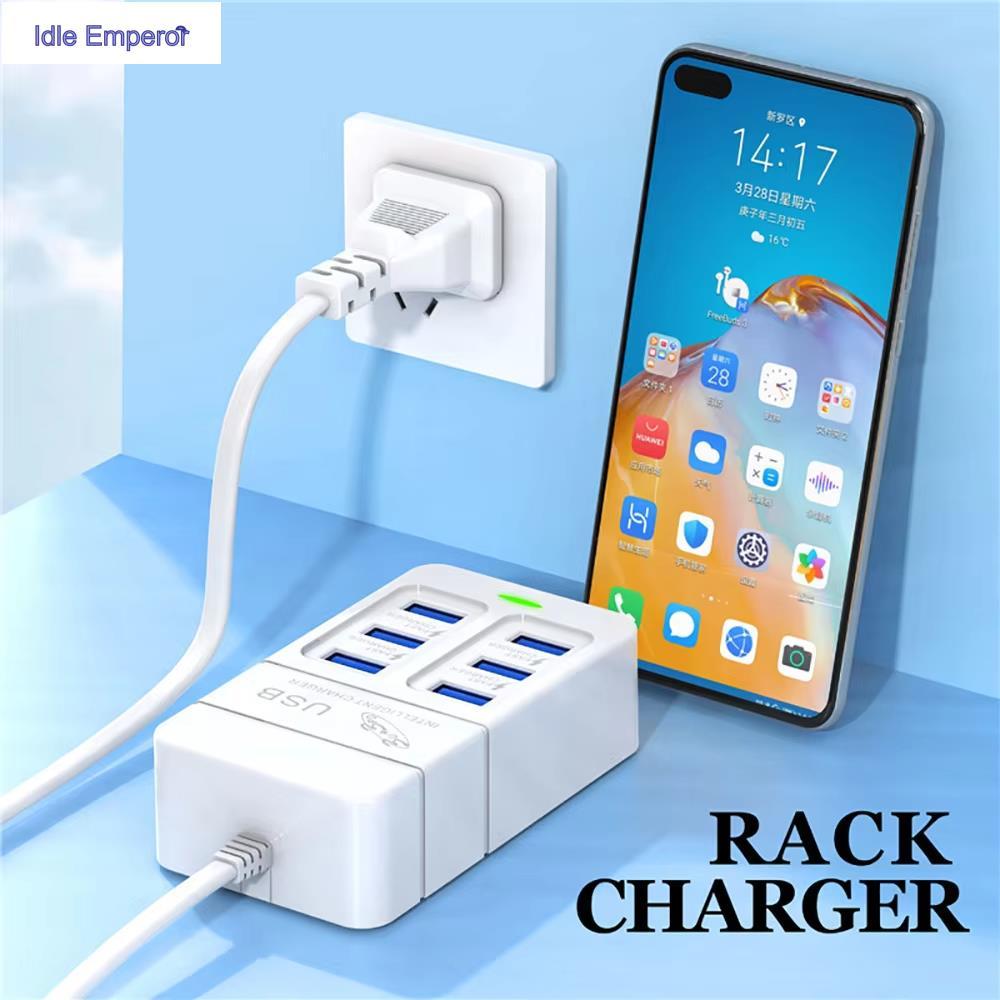 6 พอร์ต 35W Fast Charging Charger 3 USB 3 ประเภท C เดสก์ท็อปมัลติฟังก์ชั่อะแดปเตอร์ชาร์จไฟสําหรับ Ho