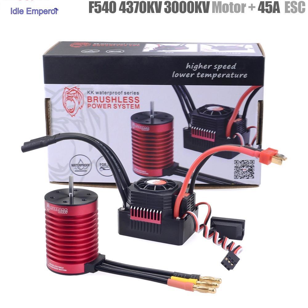Surpass HOBBY KK มอเตอร์ไร้แปรงถ่าน กันน้ํา F540 3000KV 4370KV พร้อม ESC ไร้แปรง 45A สําหรับรถบังคับ