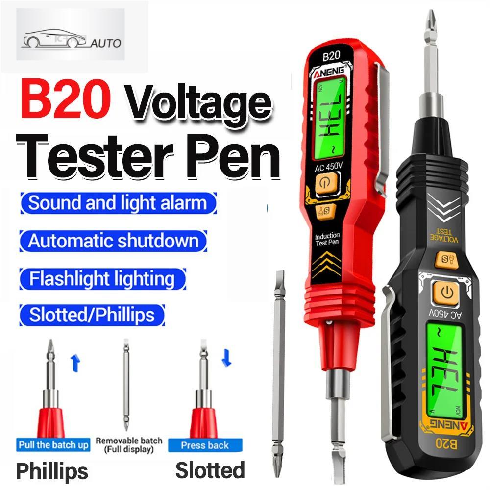 ANENG B20 ฉนวนปากกาทดสอบแรงดันไฟฟ้าไขควงสองหัว Dual-use Slotted Cross ปากกาสกรูไดร์เวอร์ซ่อมเครื่องม