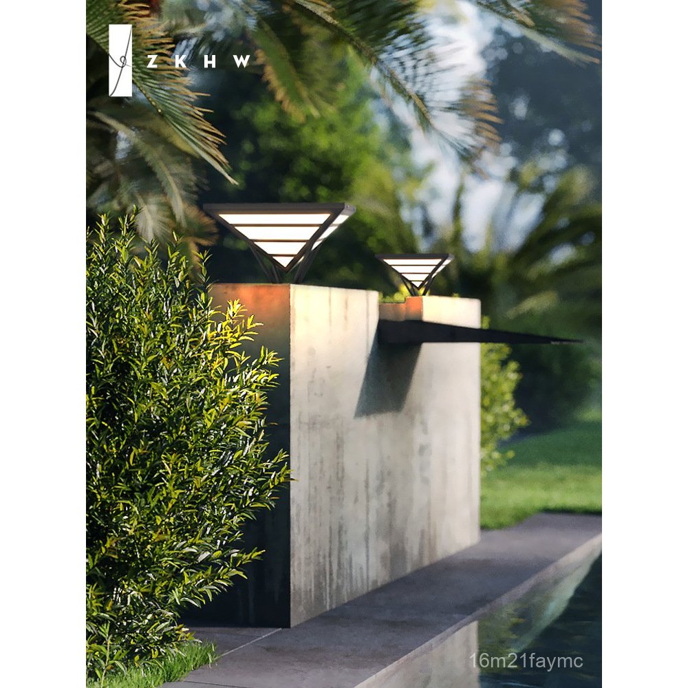 Solar Pillar Light Outdoor Waterproof Wall Light Simple Gate Pillar Light Courtyard Wall Light Villa