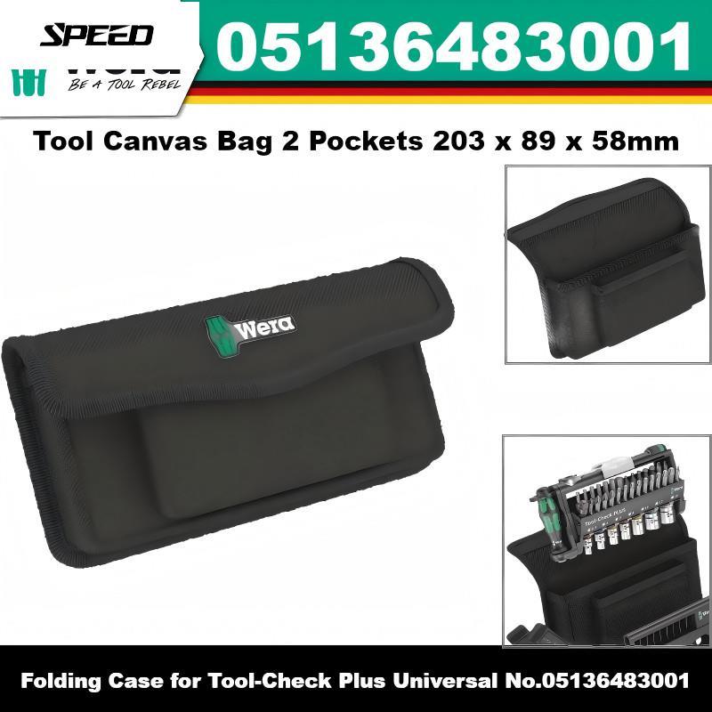 PMH-Wera Storage Bag Tool Pouch 203 x 89 x 58mm Canvas Bag Folding Case for Tool-Check Plus Universa