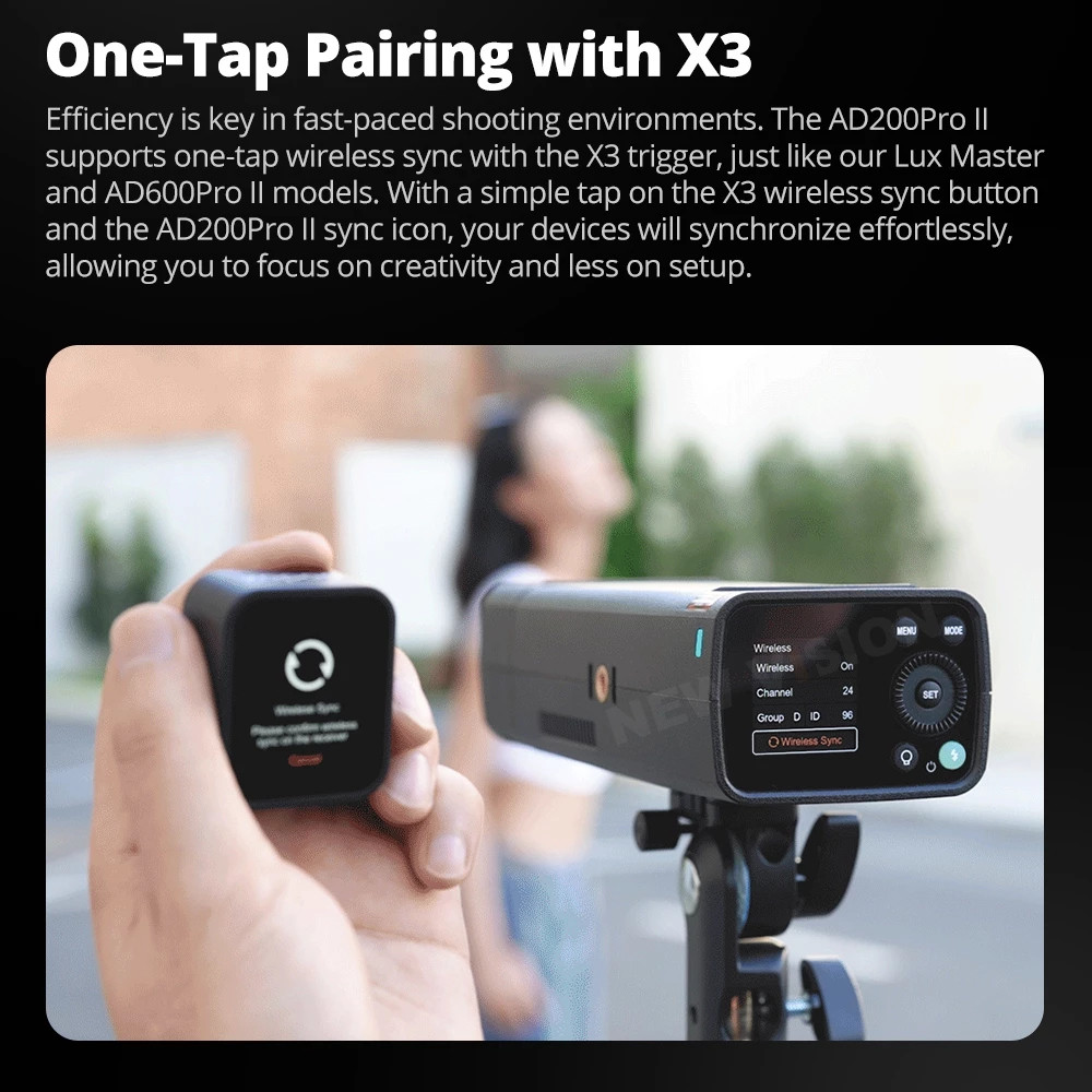 Godox AD200Pro II Flash Pocket แฟลช TTL ที่มีอยู่, จับคู่ One-Tap พร้อมทริกเกอร์ Bery