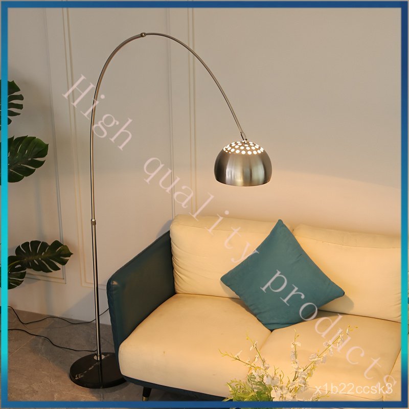 【】Modern Minimalist Living Room Hotel Bedroom Stainless Steel Floor Lamp Large Medium Small Fishing 