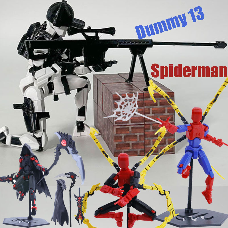 T13 Action Figure Lucky 13 Spiderman Dummy 13 ข้อต่อที่สามารถเคลื่อนย้ายประกอบของเล่น