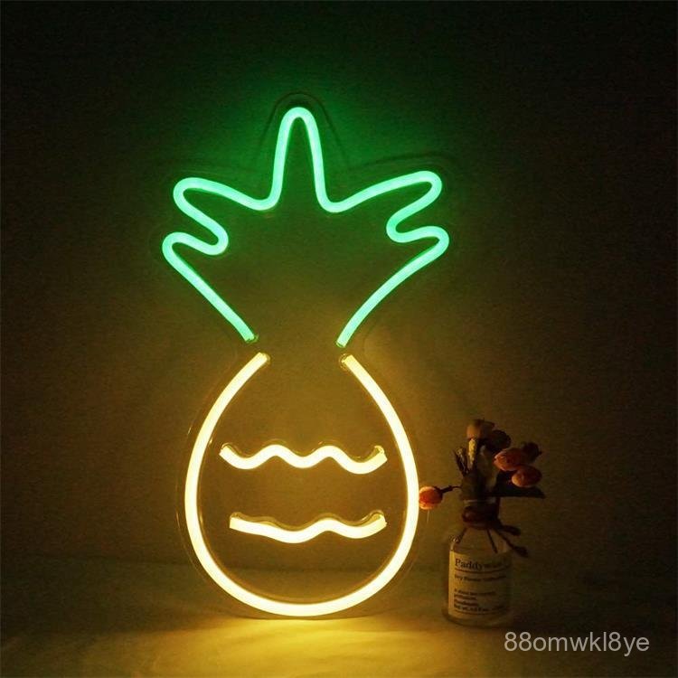 led Neon Light  Transparent Pineapple Neon Light Beautiful colors Night Decorative Night Light YALQ