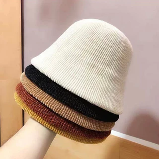 SANER หมวกบักเก็ต สไตล์วินเทจ แฟชั่น 5สี หมวกไหมพรม