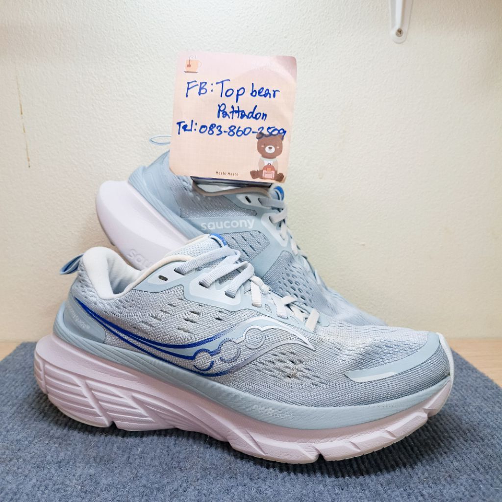 Saucony Guide 18🩵🤍มือสองของแท้💯ไซส์ Us8 Eu39 24.5cm รองเท้าวิ่งมือสองของแท้