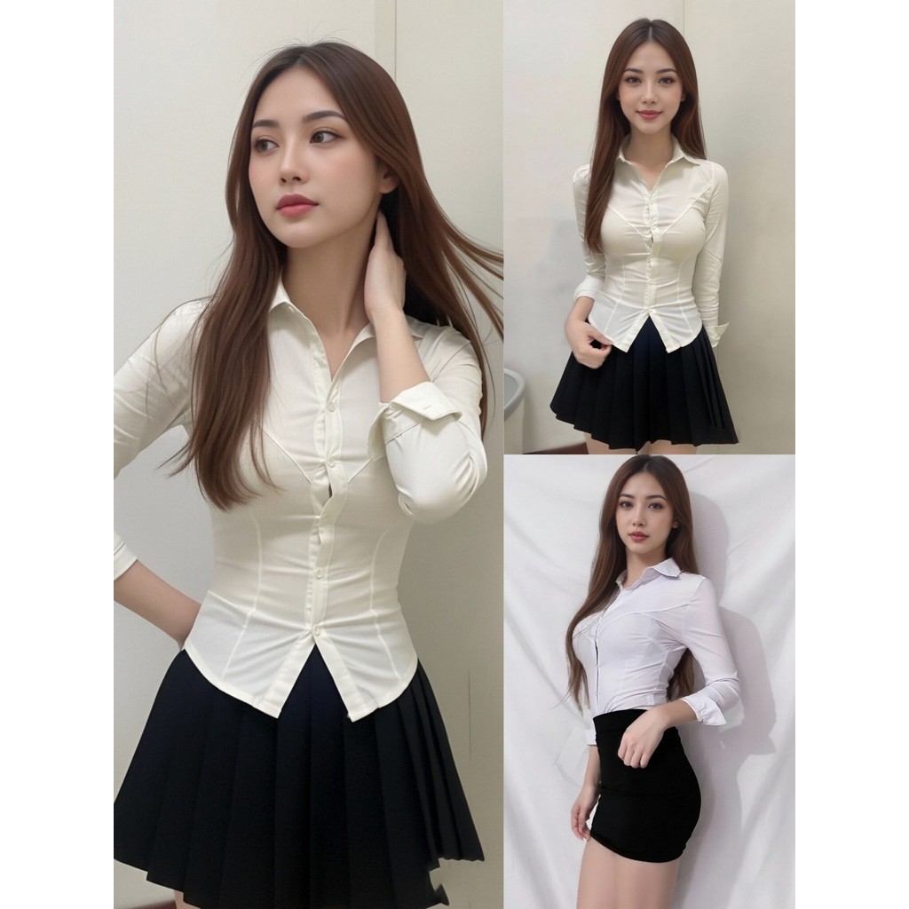 เสื้อเชิ้ตเข้ารูปผู้หญิง ลุคทำงานพร้อมออกเดท ใส่แล้วดูสุภาพแต่ชิค