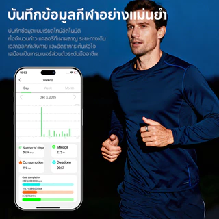 Aolon Ring Gen 3T แหวนอัจฉริยะ 1.7g น้ำหนักเบาพิเศษ แหวนสุขภาพ กันน้ำระดับ IP69K วัดอัตราการเต้นหัวใจ แหวนออกกําลังกาย