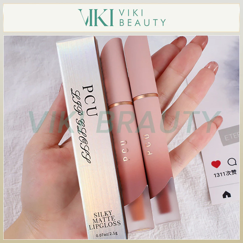 PCU lip ลิปสติก ของแท้ เนื้อลิขวิด แบบแมตต์ กันน้ำ ติดทนนาน 6 สี ลิปสติกเกาหลี เนื้อแมตต์ กำมะหยี่ Lipstick