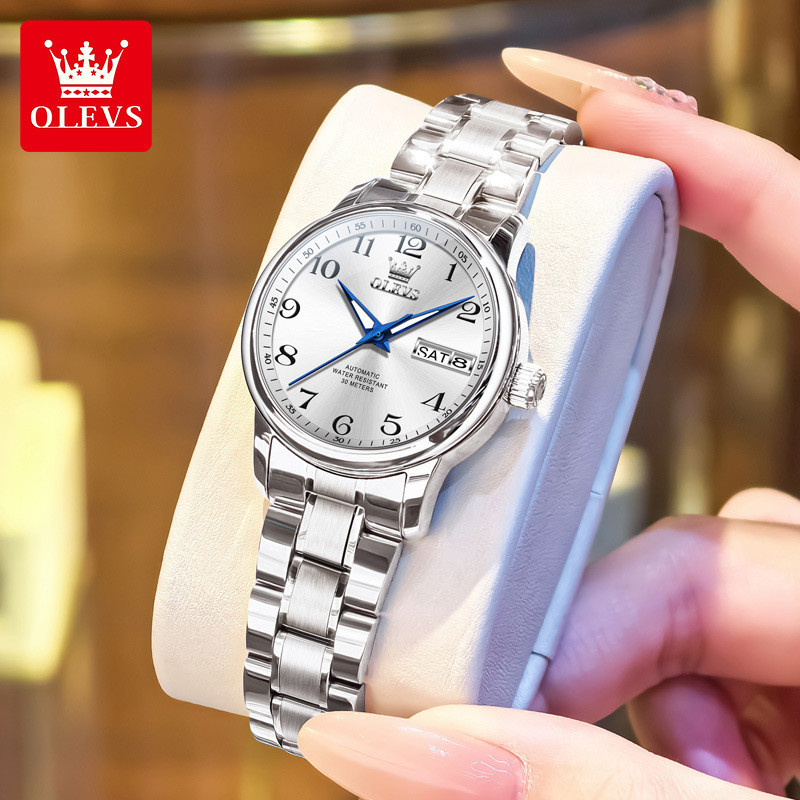 Olevs olevs Genuine new model fully automatic mechanical women's watch with digital dial and luminou