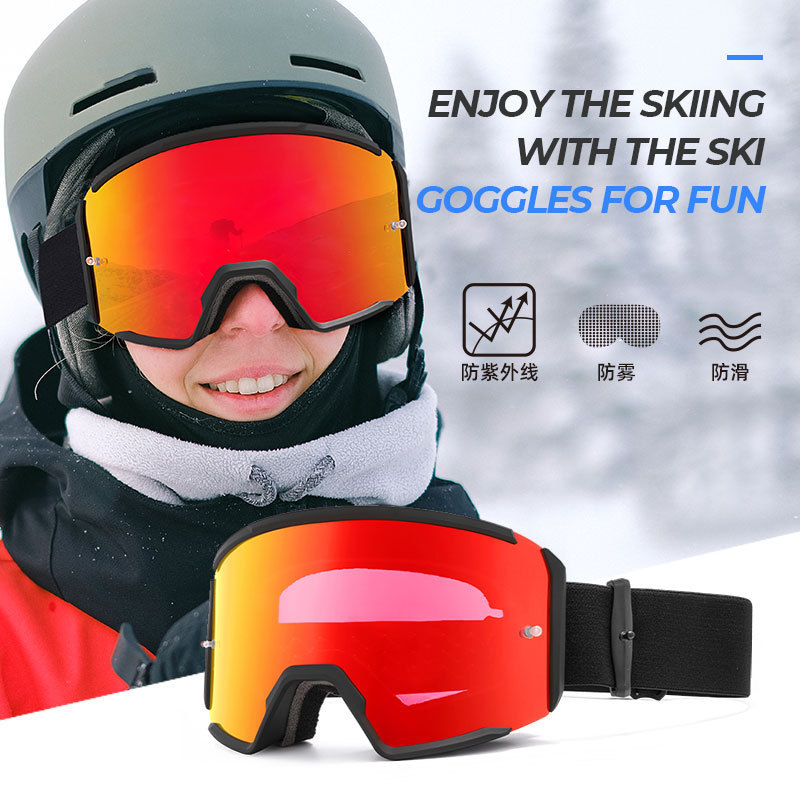 Windproof Fashionable Ski Goggles Outdoor Anti-Fog Ski Protective Glasses Motorcycle Goggles