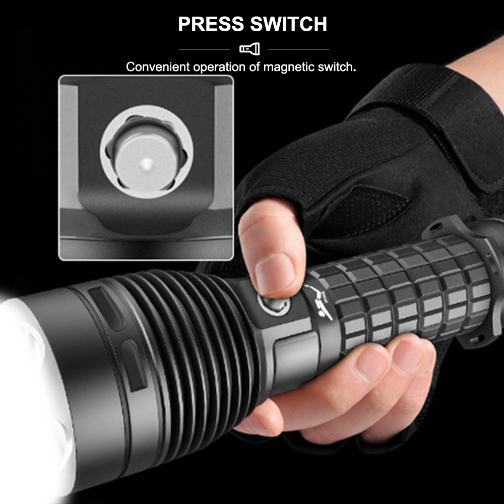 D815A ไฟฉายดําน้ํา 1200LM XHP70 LED ใต้น้ํา 200M ความลึกกันน้ํา IPX8 ไฟฉาย Scuba Dive โคมไฟ