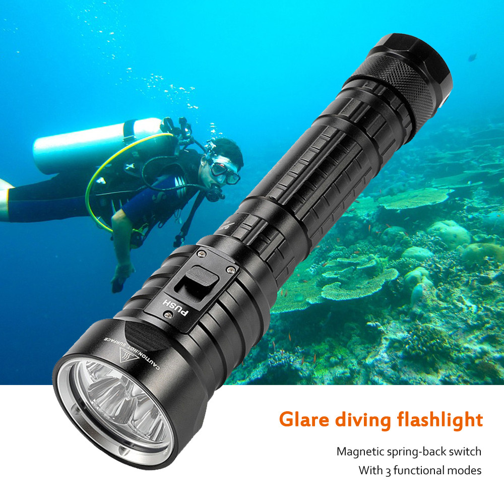 DX4 ไฟฉายดําน้ํา 8000LM สีขาว XM-L2 LED ความสว่าง กันน้ํา 100 เมตร