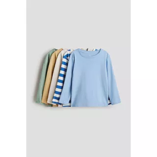 H&M(เอชแอนด์เอ็ม) เสื้อยืดแขนยาว แพ็ก 5 ตัว Boys 5-pack long-sleeved T-shirts 0749175_16