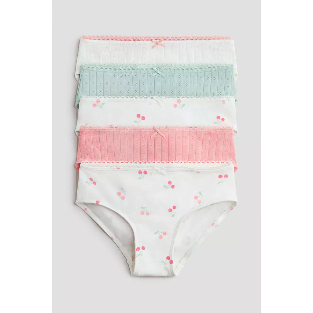 H&M(เอชแอนด์เอ็ม) แพ็ก 5 ชิ้น กางเกงในคอตตอน Girls 5-pack cotton briefs 1268629_3