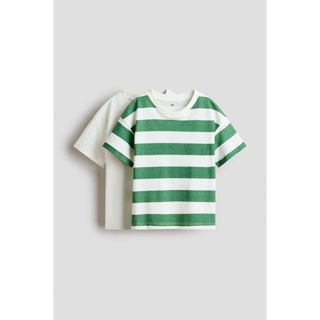 H&M(เอชแอนด์เอ็ม) เสื้อยืดโอเวอร์ไซส์ 2 ตัวในชุด Boys 2-pack…