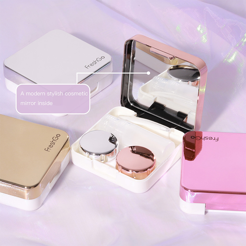 กล่องเก็บคอนแทคเลนส์ Contact lens Box Set พร้อมอุปกรณ์ สามารถใส่ได้ 1 คู่ กล่องเลนส์แบบพกพา