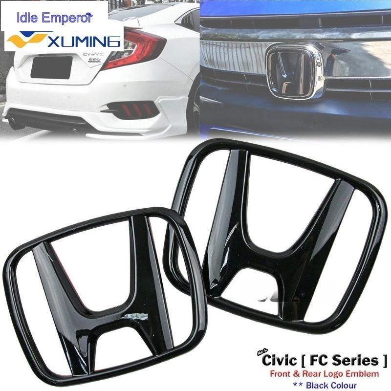 Xm-[2 ชิ้น] ป้ายสัญลักษณ์โลโก้ Honda สีดําสําหรับ Honda Civic FC FC1 FC2 FC6 2016-2021 ด้านหน้าและด้