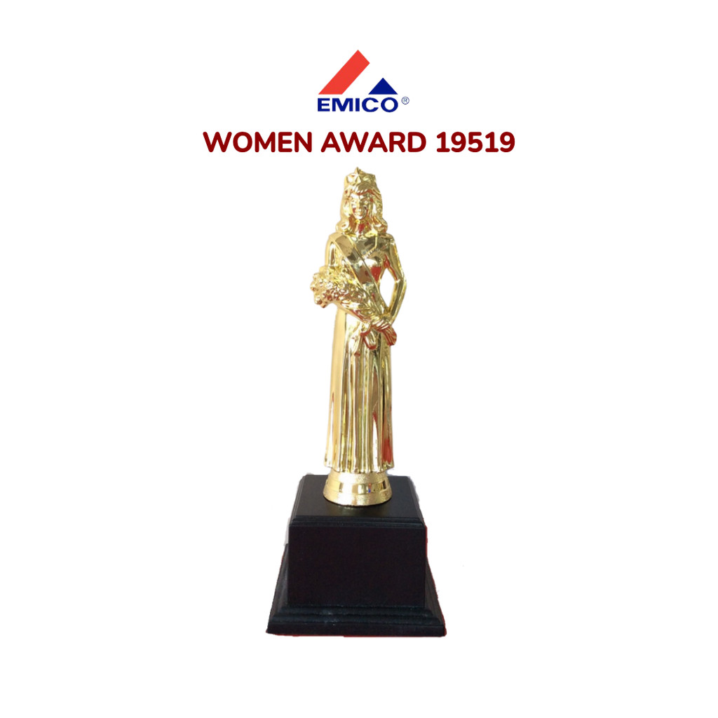 🔥ของแถมฟรี🔥 Women Award รางวัลยอดเยี่ยมหญิงสีทอง ความสูง 21 cm ของที่ระลึก รางวัล ของขวัญ ออกแบบและทำข้อความฟรี พร้อมส่ง