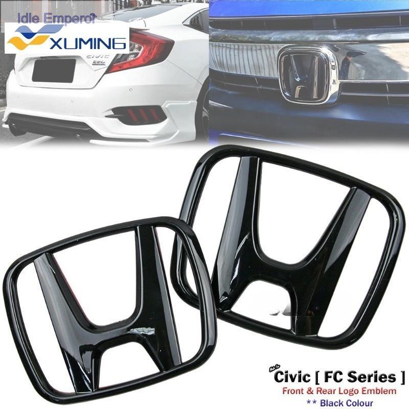 Xm-[2 ชิ้น] ป้ายสัญลักษณ์โลโก้ Honda สีดําสําหรับ Honda Civic FC FC1 FC2 FC6 2016-2021 ด้านหน้าและด้
