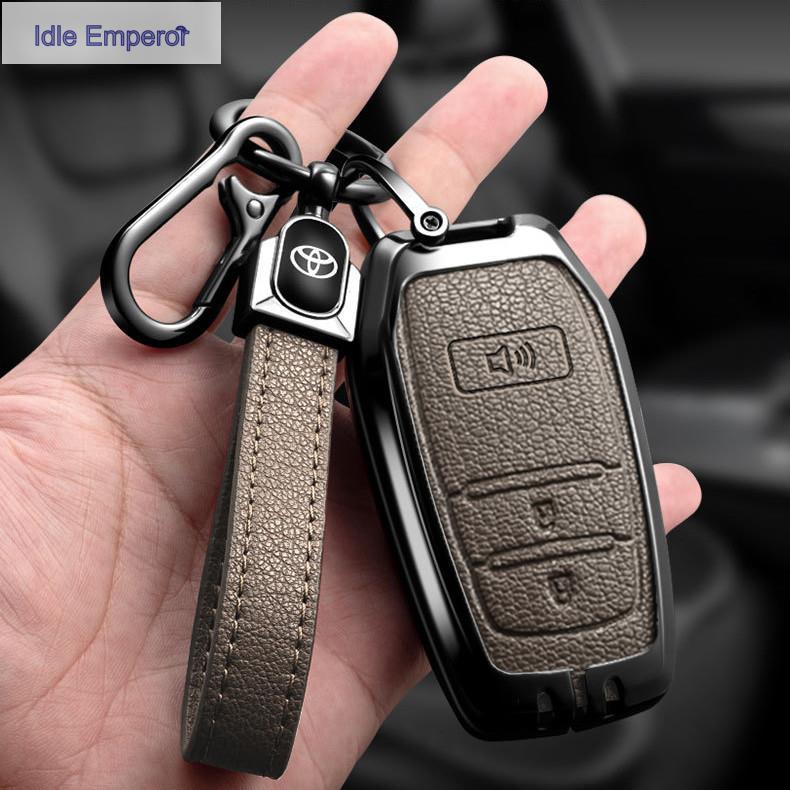 Toyota Hilux Travo 2025 2026 Corolla cross Keyless Remote matte alloy Hard Case + Leather Car Key Cover Full Cover Case
