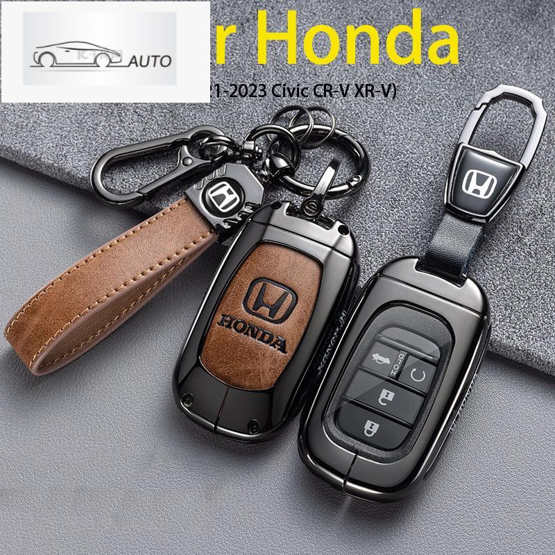 เคสกุญแจรีโมทรถยนต์ แบบหนัง พร้อมพวงกุญแจ สําหรับ Honda 2022 2023 Honda Civic CR-V XR-V