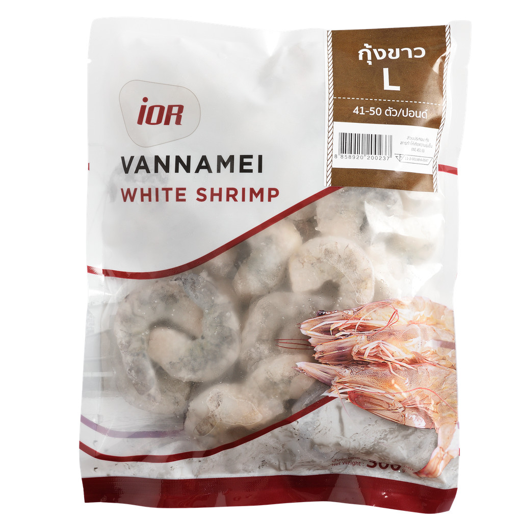 [0171316] Jiro Frozen Vannamei White Shrimp Size L 300g จิโร่ กุ้งขาวแวนนาไมแช่แข็ง ไซส์ L