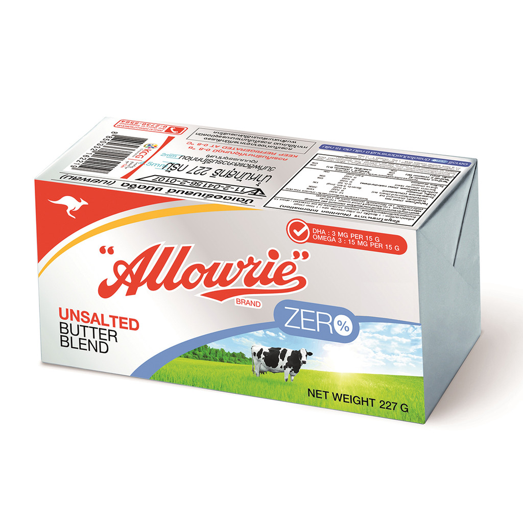 [8850332162219] Allowrie Zero Unsalted Butter Blend200G อลาวรี่ ซีโร่ เนยผสมชนิดจืด 200 กรัม