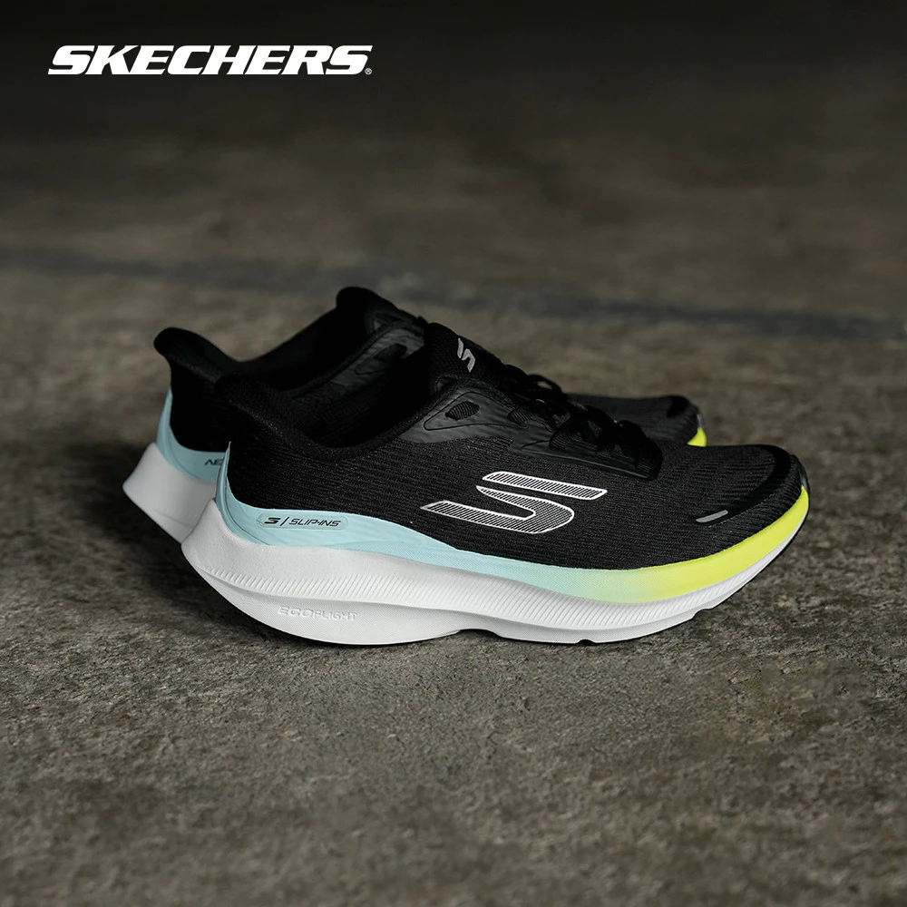 Skechers สเก็ตเชอร์ส รองเท้าผู้หญิง Women Slip-ins Tech Running SKX Aero Pulse Shoes - 172220-BKYB (latest)