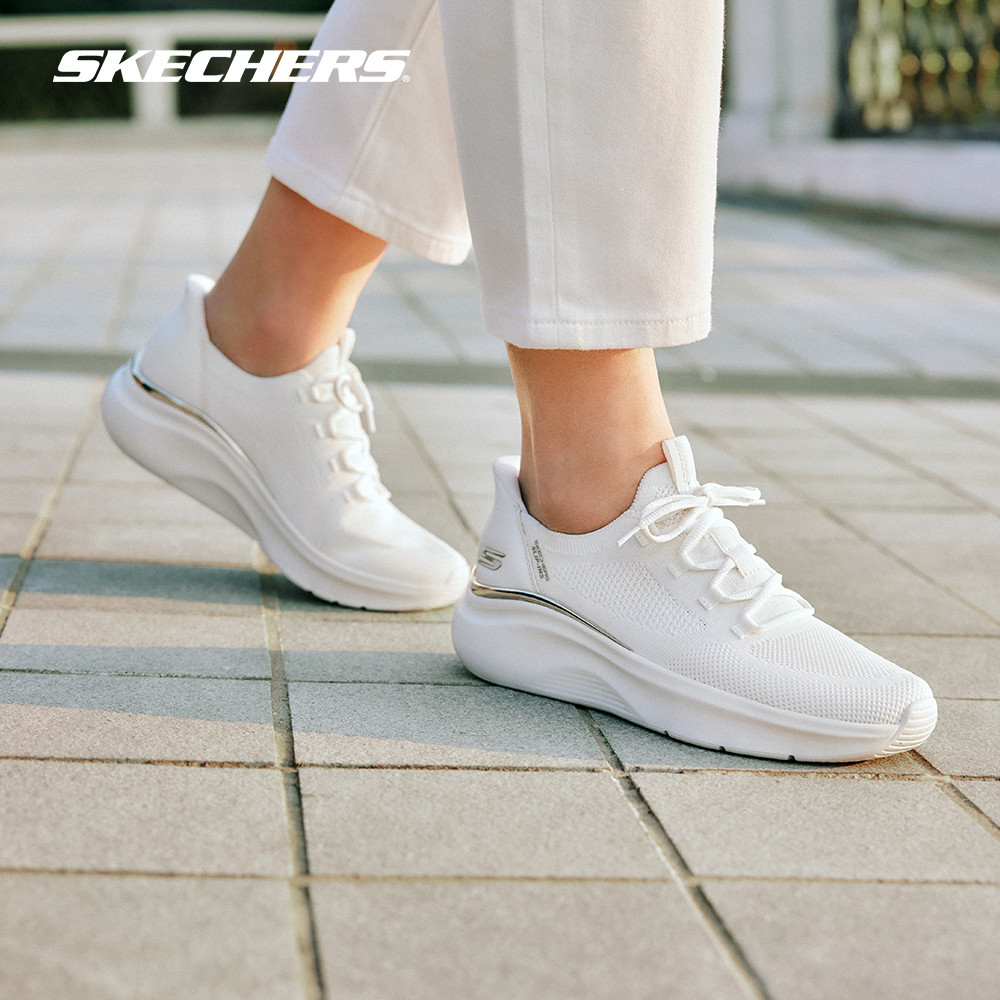 Skechers สเก็ตเชอร์ส รองเท้าผู้หญิง Women Slip-ins BOBS Sport B Love True Delight Casual Shoes - 117617-WHT Memory Foam