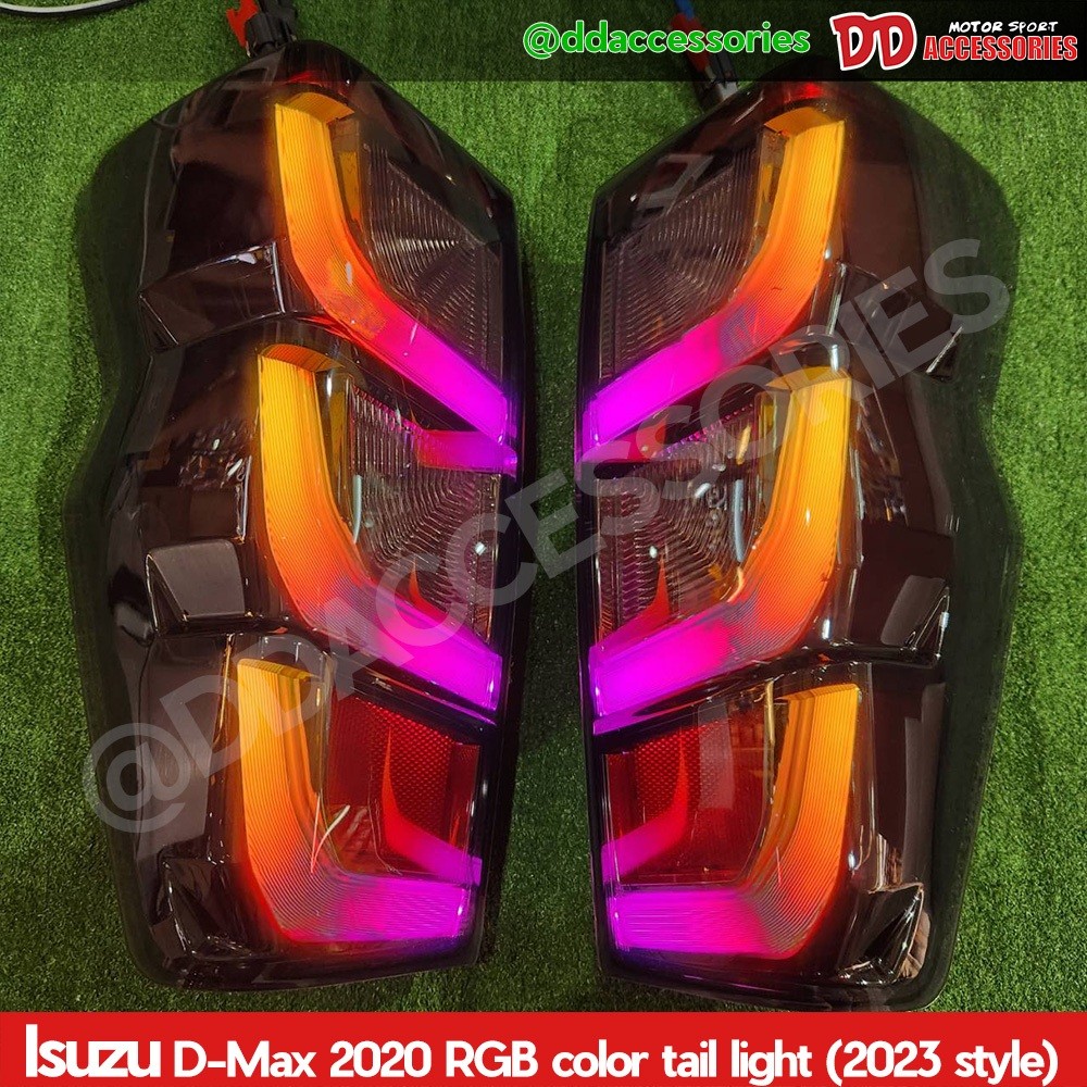 ไฟท้าย Dmax 2020 2021 2022 2023 2024 สีsmoke ลาย 2024 สี RGB เปลี่ยนสีได้ ใส่กับ Dmax 2019-2024 ได้เ