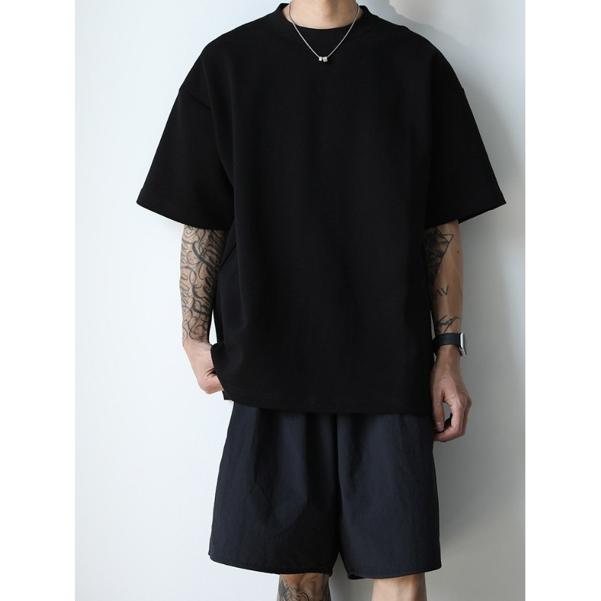 UT พร้อมส่ง🚀เสื้อยืด เปล่า oversize คอกลมแขนสั้น cotton💯ไม่ยืดไม่ย้วย ผ้าใส่สบาย แท้เย็นนิ่มๆ เสื้อไหล่ตก สีพื้น3