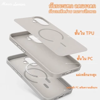 Manis Lemon ซิลิโคนสีตัดกัน Magnetic Case for iPhone 17 16 15 14 13 Pro Max Plus Air ซองใส่โทรศัพท์ เคส สำหรับ ไอโฟน