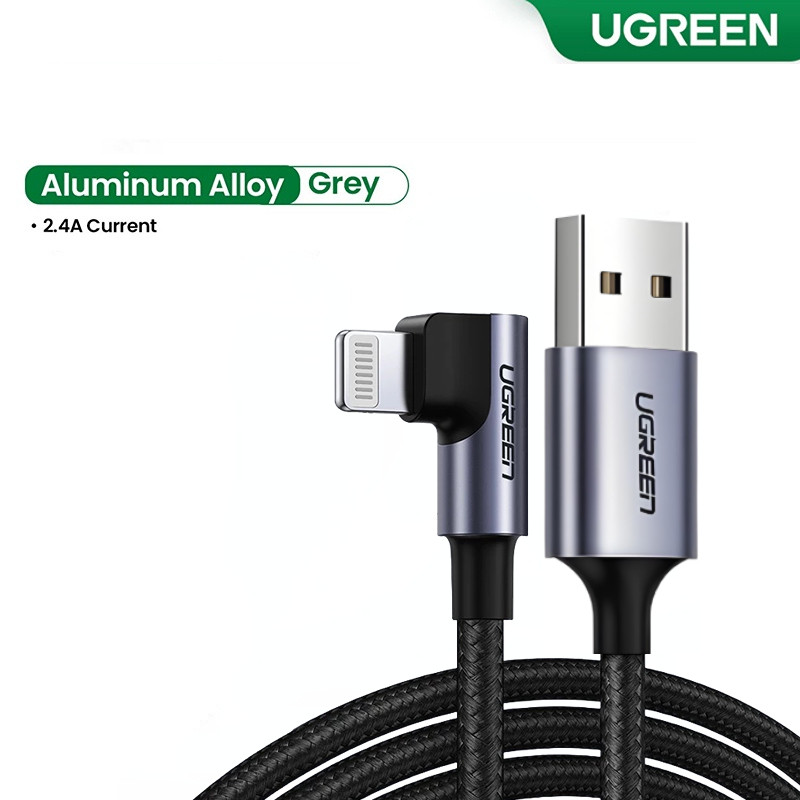 Ugreen USB - L 2.4A 1M/2M 90° สายชาร์จเร็วสําหรับ iPhone 14/14 Plus/14 Pro/Pro Max