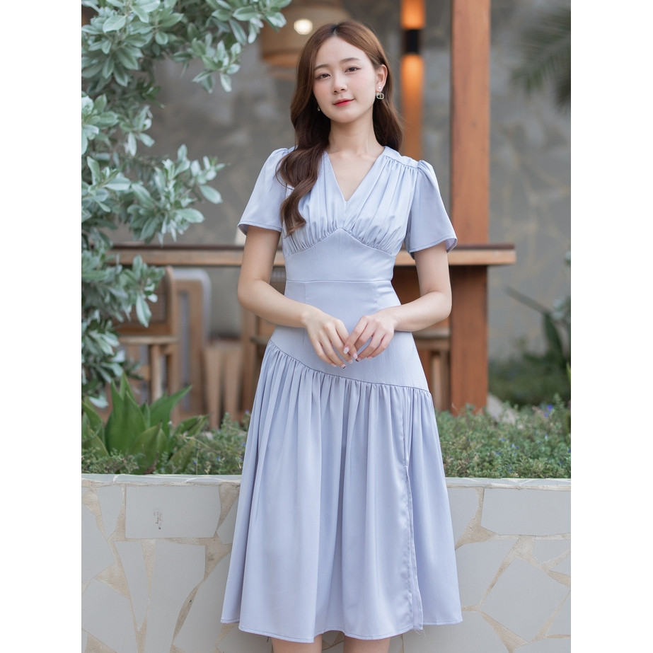 NEW! HER Collection - KIMBER ชุดออกงาน ชุดใส่ไปเที่ยว เดรสผ้าซาติน