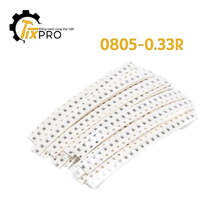 ตัวต้านทานบัดกรี 0805-0.33R 1% 2.0x1.2mm (ถุง 50 ชิ้น)