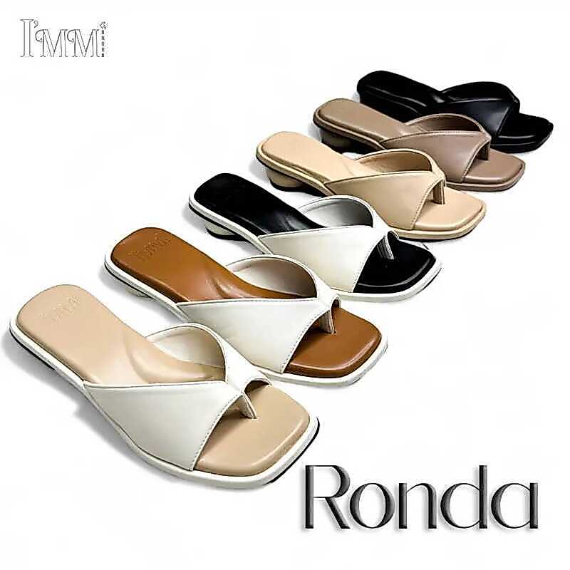 I’Mm Shoes รุ่น Ronda 016 รองเท้าส้นสูง ส้นลูกอม ดีไซน์หูหนีบ สูง1นิ้วครึ่ง