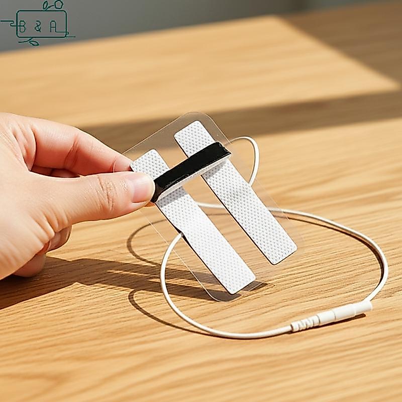 B&A Tens Unit Electrode Pad 2 ชิ้น 1.2x6.5 ซม.กาวด้วยตนเองแบบใช้ซ้ําได้ใช้งานง่ายสําหรับบําบัดนวดที่