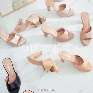 ✨ พร้อมส่ง ✨ รองเท้าส้นสูง 3.5นิ้ว หนังนิ่ม ทรงสวย เรียบหรู แมทช์ได้ทุกชุด ใส่สบาย ไม่เมื่อยเท้า SHOESNITA