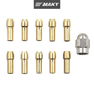 LLPH 11 ชิ้น/เซ็ตเจาะทองเหลือง Collet Chuck Bits สําหรับเครื่องมือโรตารี่ 0.5-3.2 มม.LP