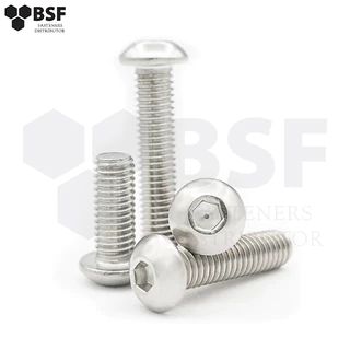 สกรูหัวจมกลมสแตนเลส 304 ขนาด M5 x 8 ถึง 60 เกลียวมิลหยาบ