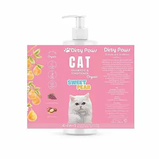 Dirty Paws แชมพูแมว สูตรออร์แกนิค กลิ่มหอมที่สุดด ยับยั้งแบคทีเรีย เชื้อราผิวหนัง ขนนุ่มสวย