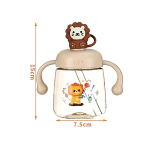 Berma Baby ถ้วยการเรียนรู้สําหรับเด็ก ถ้วยนม 350ml ทนความร้อนสูง แก้วหัดดื่มกันสำลัก