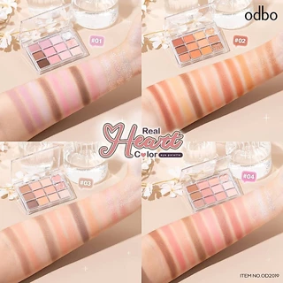 ♦️ของแท้·ส่งด่วน·ถูก♦️Odbo Real Heart Color Eyeshadow Palette #OD2019 : โอดีบีโอ ฮาร์ท คัลเลอร์ อายแชโดว์ x 1 ชิ้น dayse
