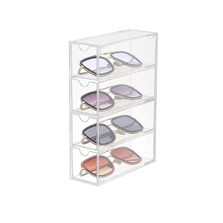 【Agate ของแท้】กล่องเก็บแว่นตา กล่องใส่แว่นตา การออกแบบซ้อนกัน ประหยัดพื้นที่ ป้องกันความชื้นและฝุ่นละออง