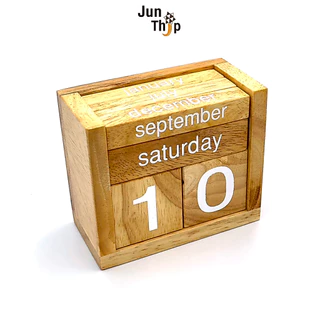 ปฏิทินไม้เปลี่ยนวันที่ด้วยตัวเอง Million Years Wood Calendar ของเล่นไม้ ตกแต่งคาเฟ่ โต๊ะทำงาน