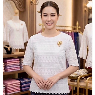 เสื้อลูกไม้คอตตต้อน 100%