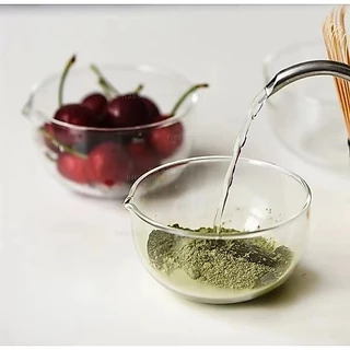 MANGO COFFEE ถ้วยชงชามัทฉะมีปาก วัสดุแก้ว ขนาด 350 มล. อุปกรณ์ชงมัทฉะญี่ปุ่น Matcha bowl