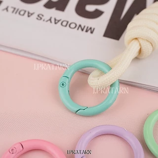 ส่งด่วน ส่งไวห่วงพวงกุญแจโลหะชุบสี ขนาด23มม.แพ็ค10ชิ้น ทรงกลม ห่วงล็อคสปริง สำหรับทำพวงกุญแจ อะไหล่